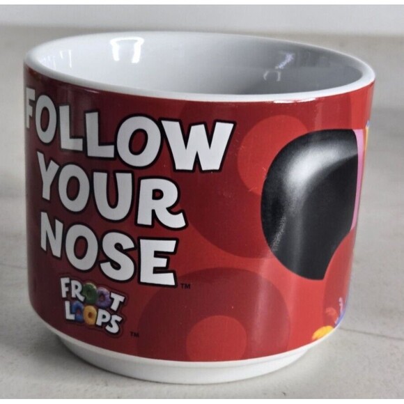 Kellogg's Fruit Loops Coffee Mug Cup Follow Your Nose Toucan Sam Cereal - Picture 2 of 4